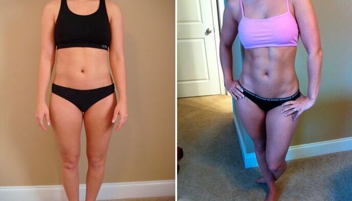 voor en na het verliezen van 10 kg per maand