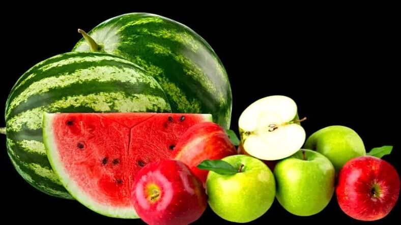 watermeloen en appels voor gewichtsverlies