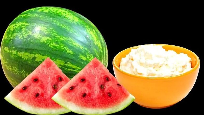 watermeloen en kwark voor gewichtsverlies